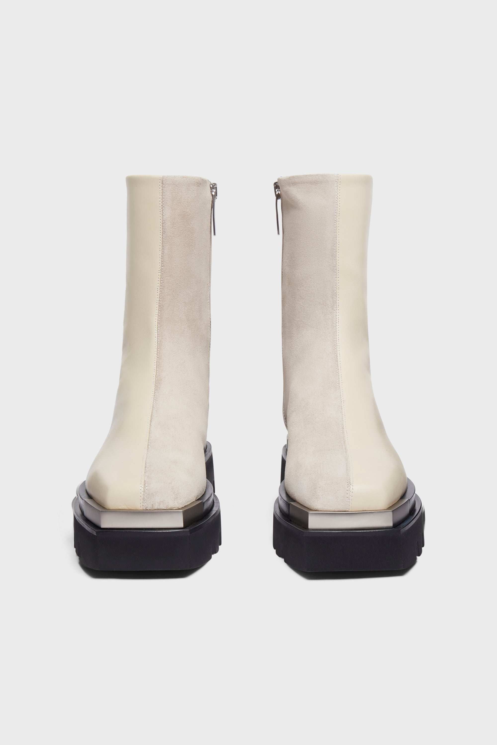 PETER DO - COMBO COMBAT BOOT WITH METAL TIPS (SUEDE/NAPPA