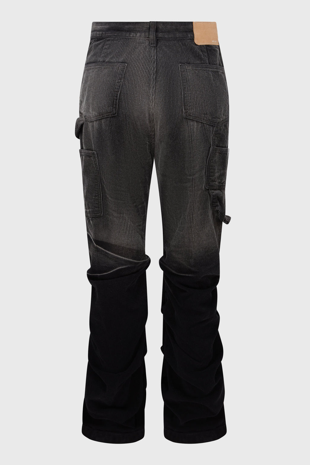 BLACK MENS WASHED WRINKLED CORDUROY PANTS