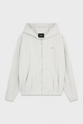 LIGHT GREY WOMENS WASHED HOODIE  ZIP-UP