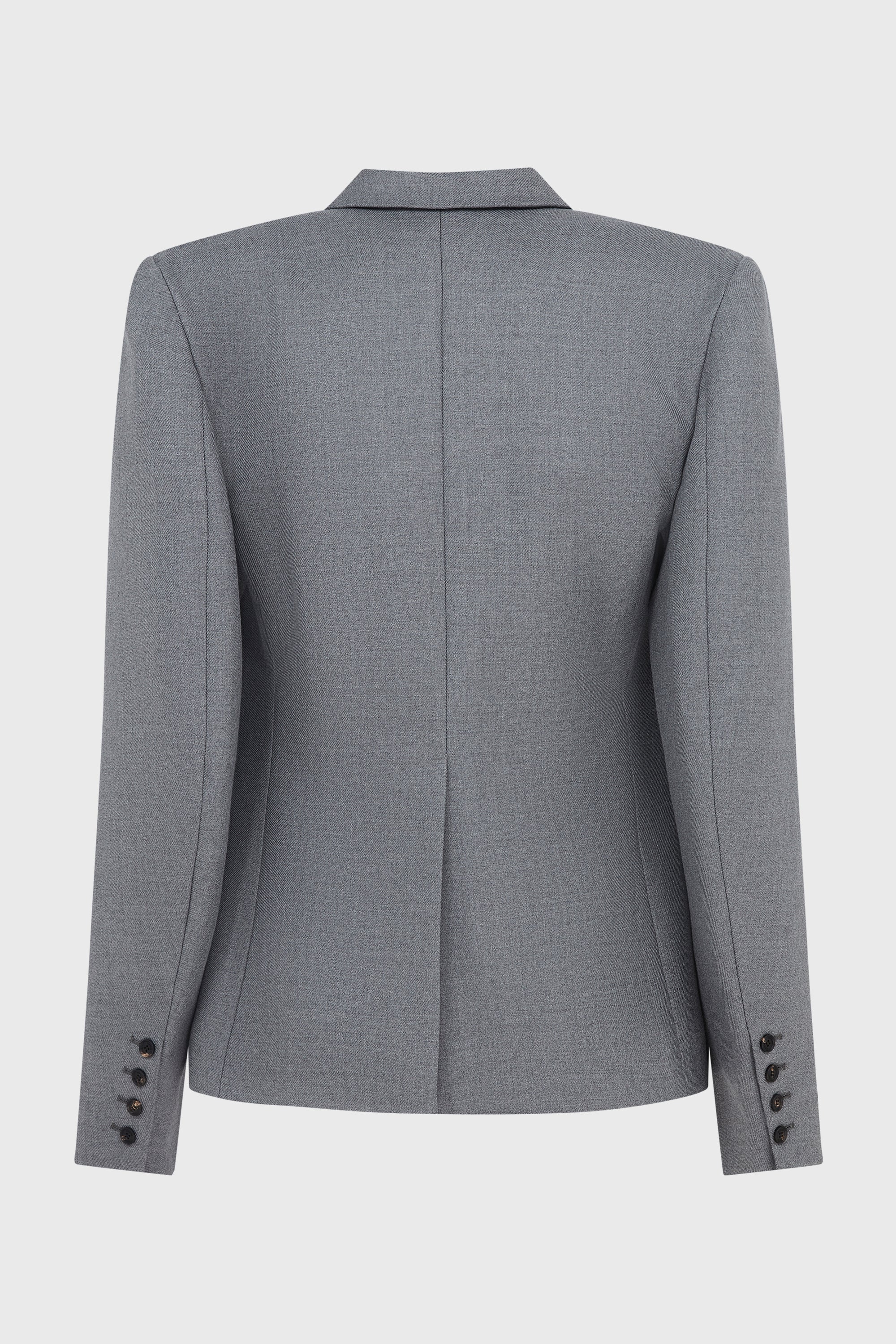 FITTED DOUBLE BREASTED JACKET GREY WOOL