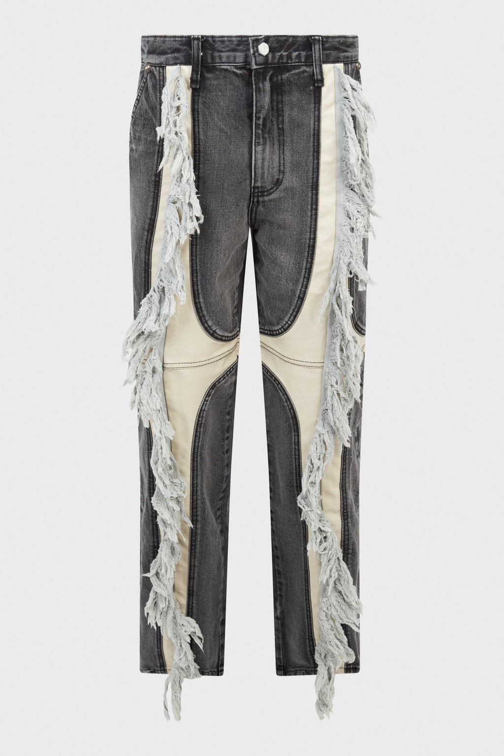 MOHICAN LEATHER DENIM PANTS