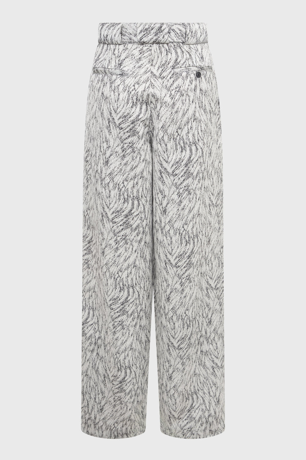 LARGE TROUSERS WITH BOX PLEATS IN FUR JACQUARD
