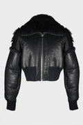 FLIGHT JKT CROPPED BLACK