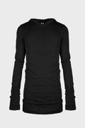 HOODED RIB LS T BLACK