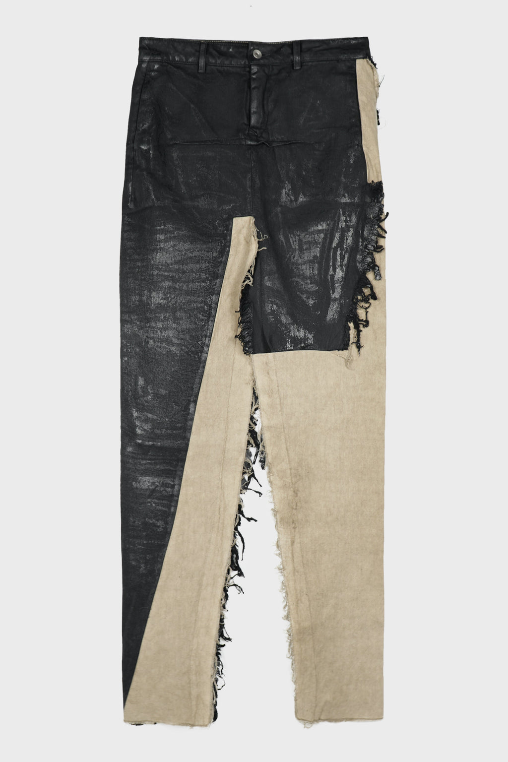 DENIM SLICED SKIRT BLACK/NATURAL