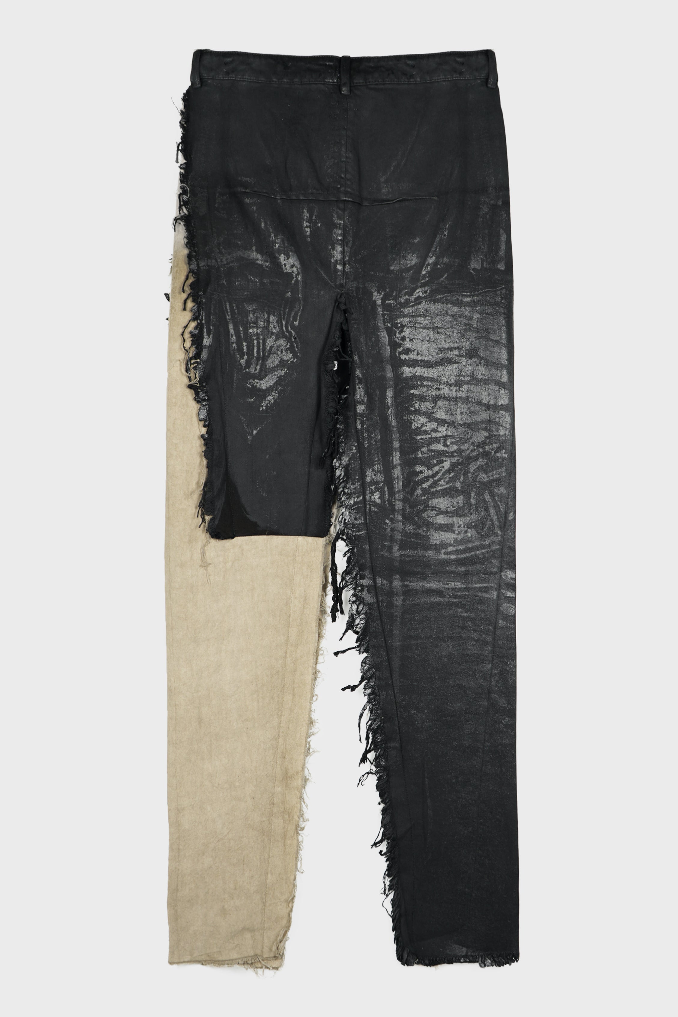 DENIM SLICED SKIRT BLACK/NATURAL