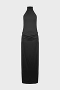 RUT HIGHNECK OPEN BACK MAXI DRESS BLACK