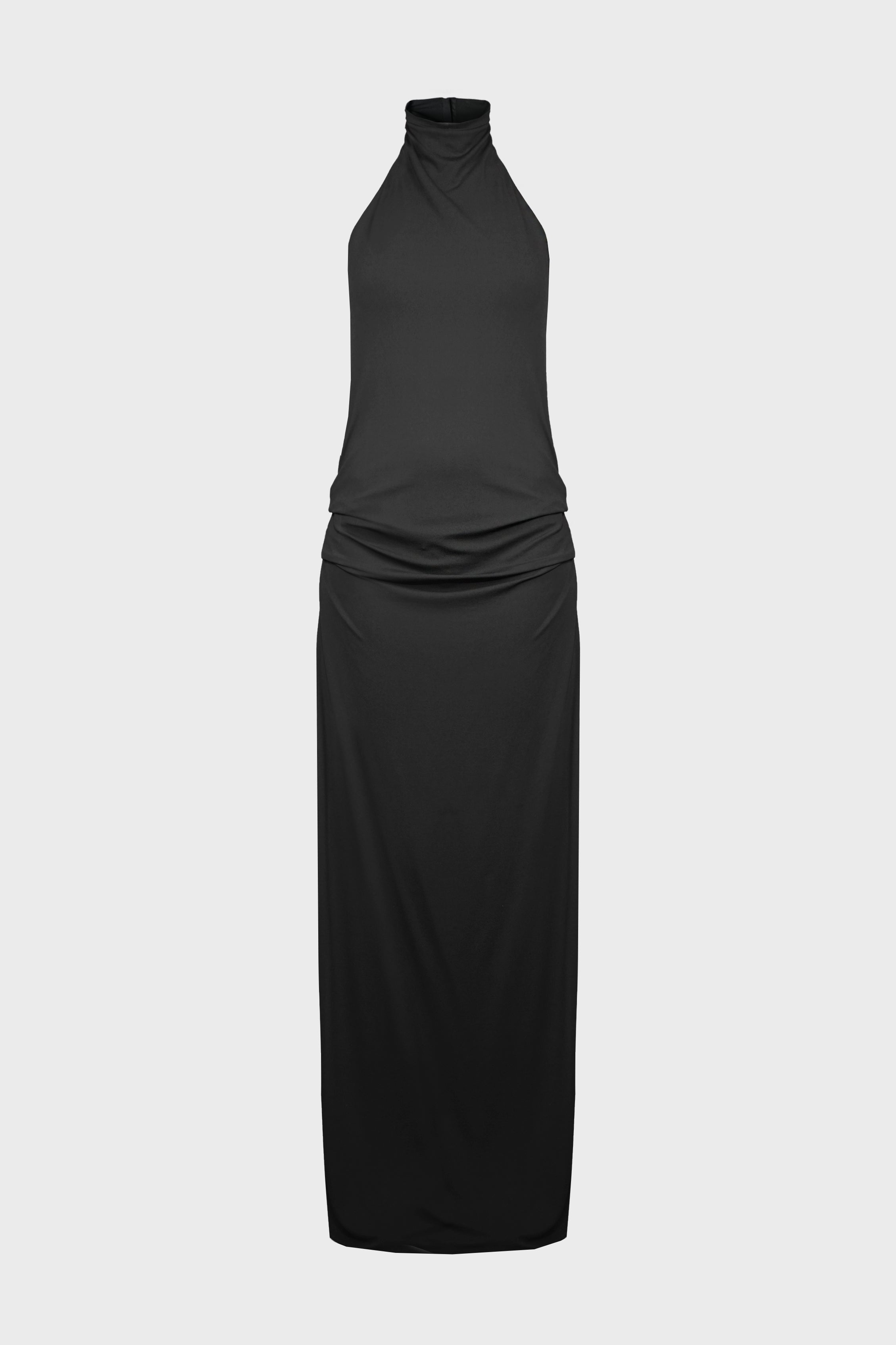 RUT HIGHNECK OPEN BACK MAXI DRESS BLACK