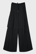 ERKE COMFORT LOUNGE PANTS WITH BELTED APRON BLACK