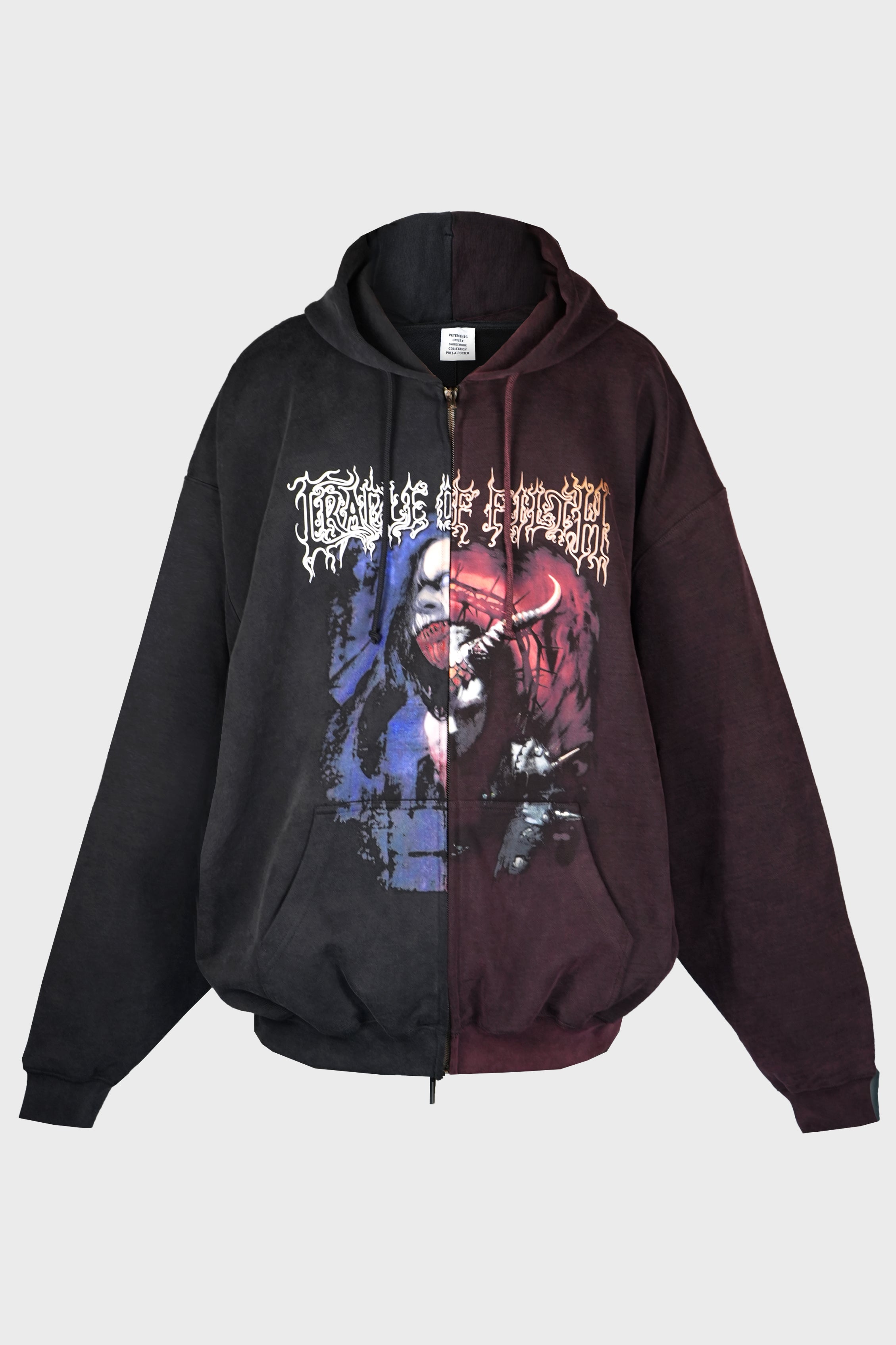 COF CUT-UP OVERSIZED ZIP-UP HOODIE
