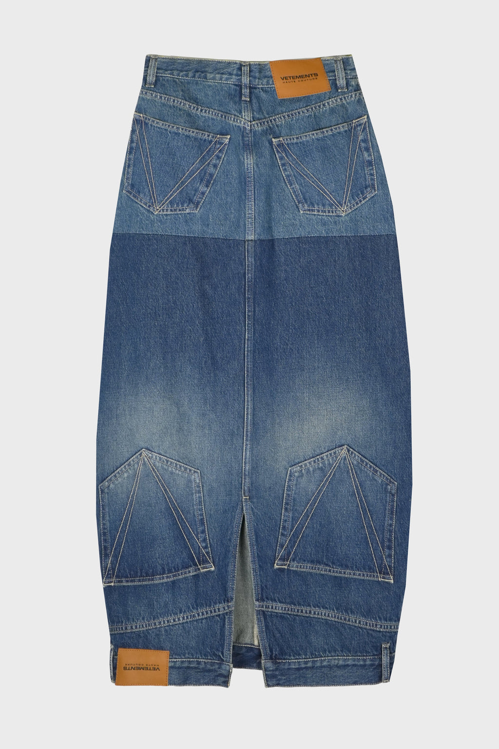 DOUBLE DENIM MIDI SKIRT