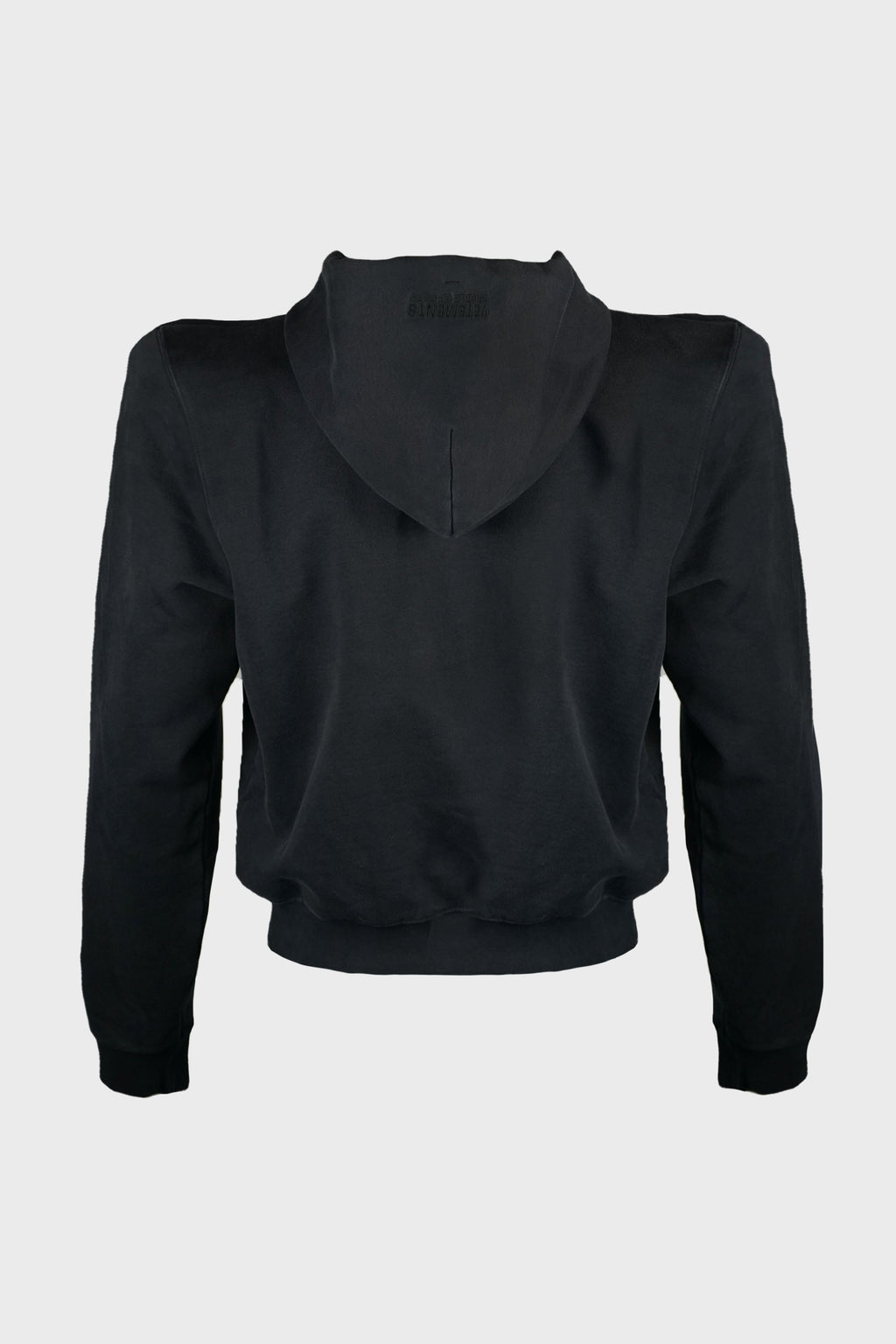 COF CUT-UP EXTREME SHOULDER FITTED ZIP-UP HOODIE WASHED BLACK