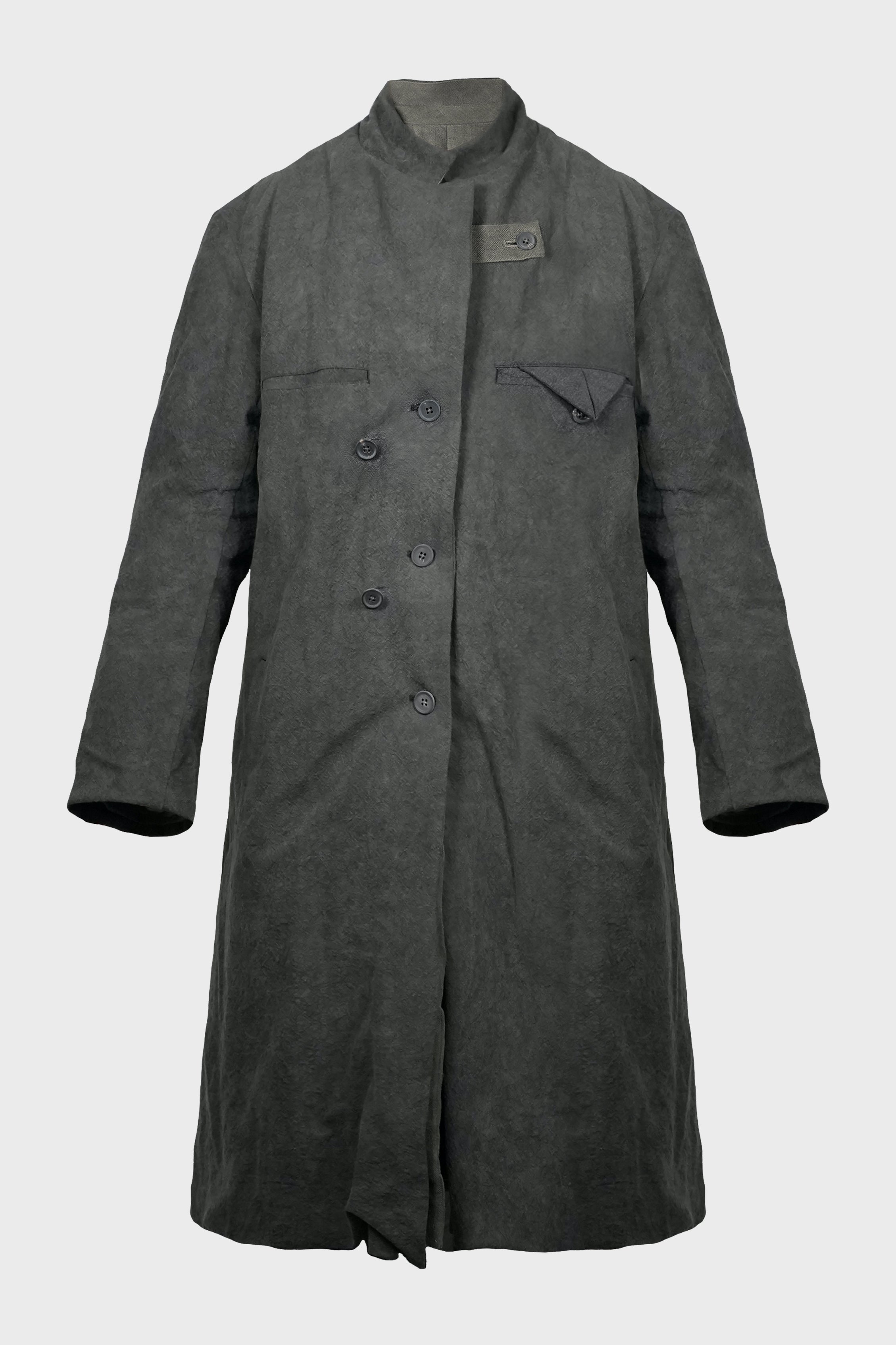 3BTN DIAGONAL PADDED LONG JACKET