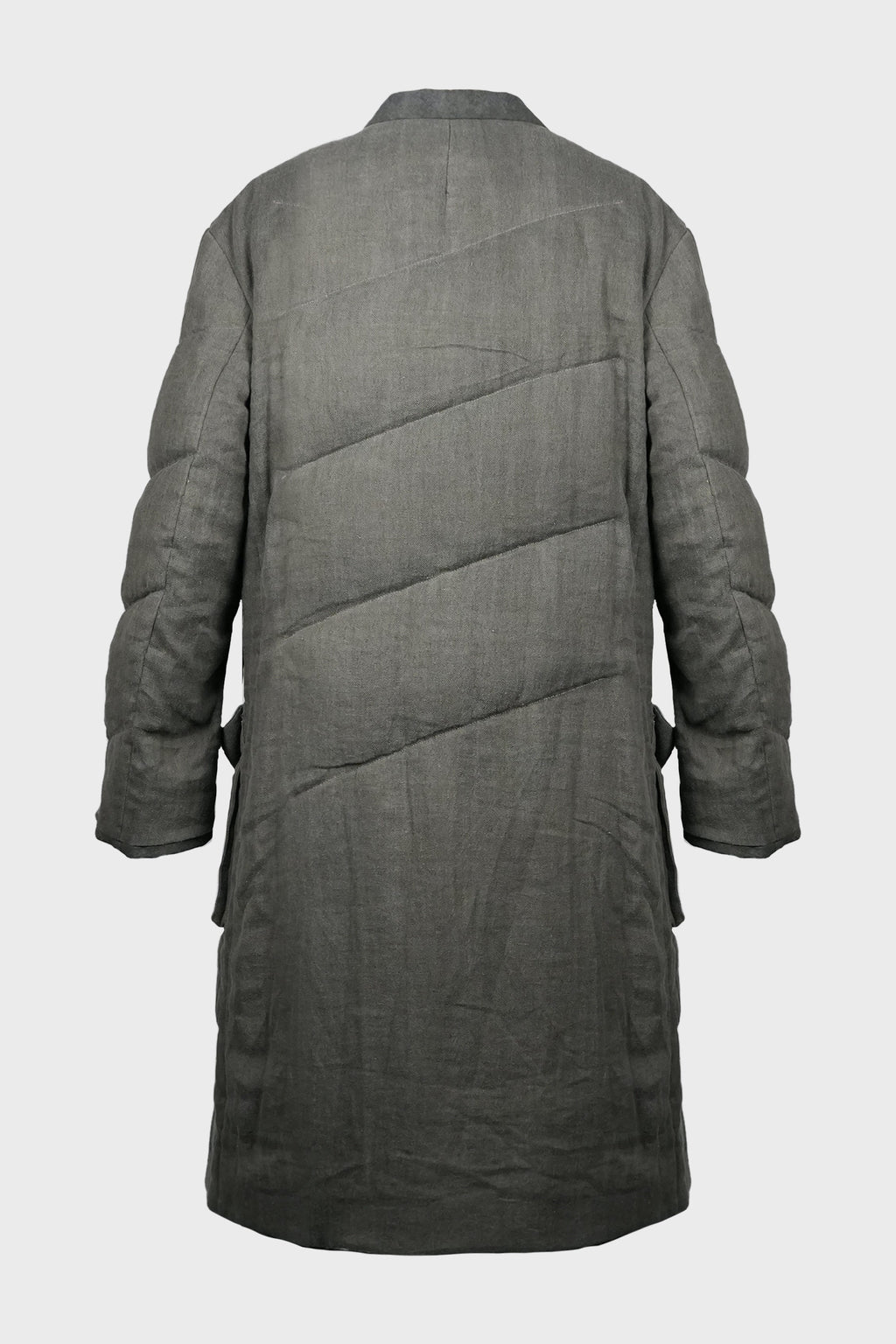 3BTN DIAGONAL PADDED LONG JACKET