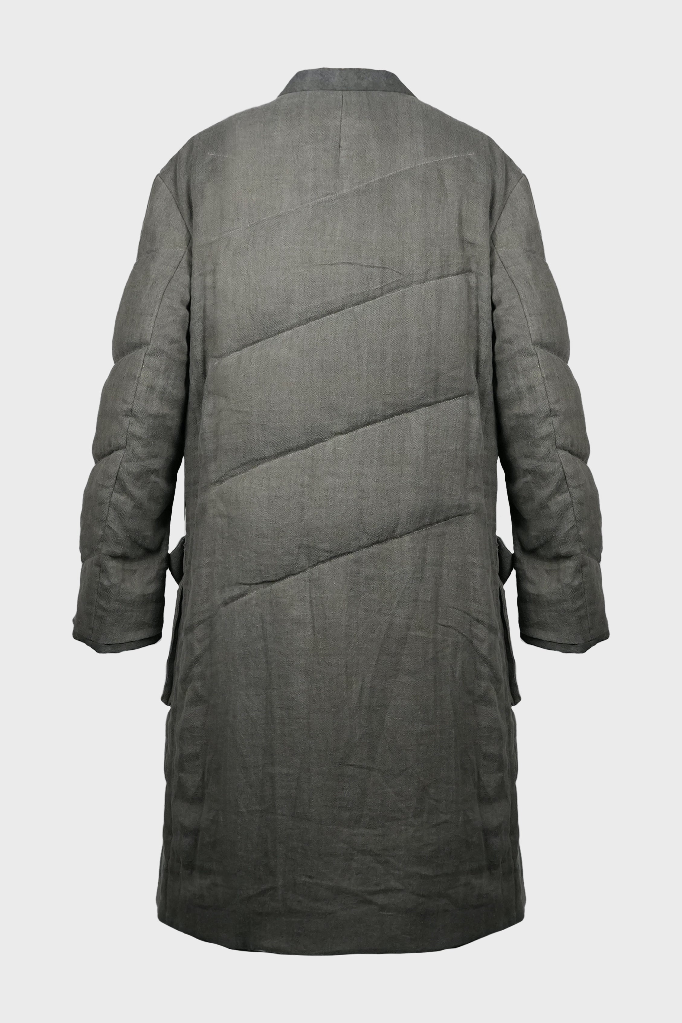 3BTN DIAGONAL PADDED LONG JACKET