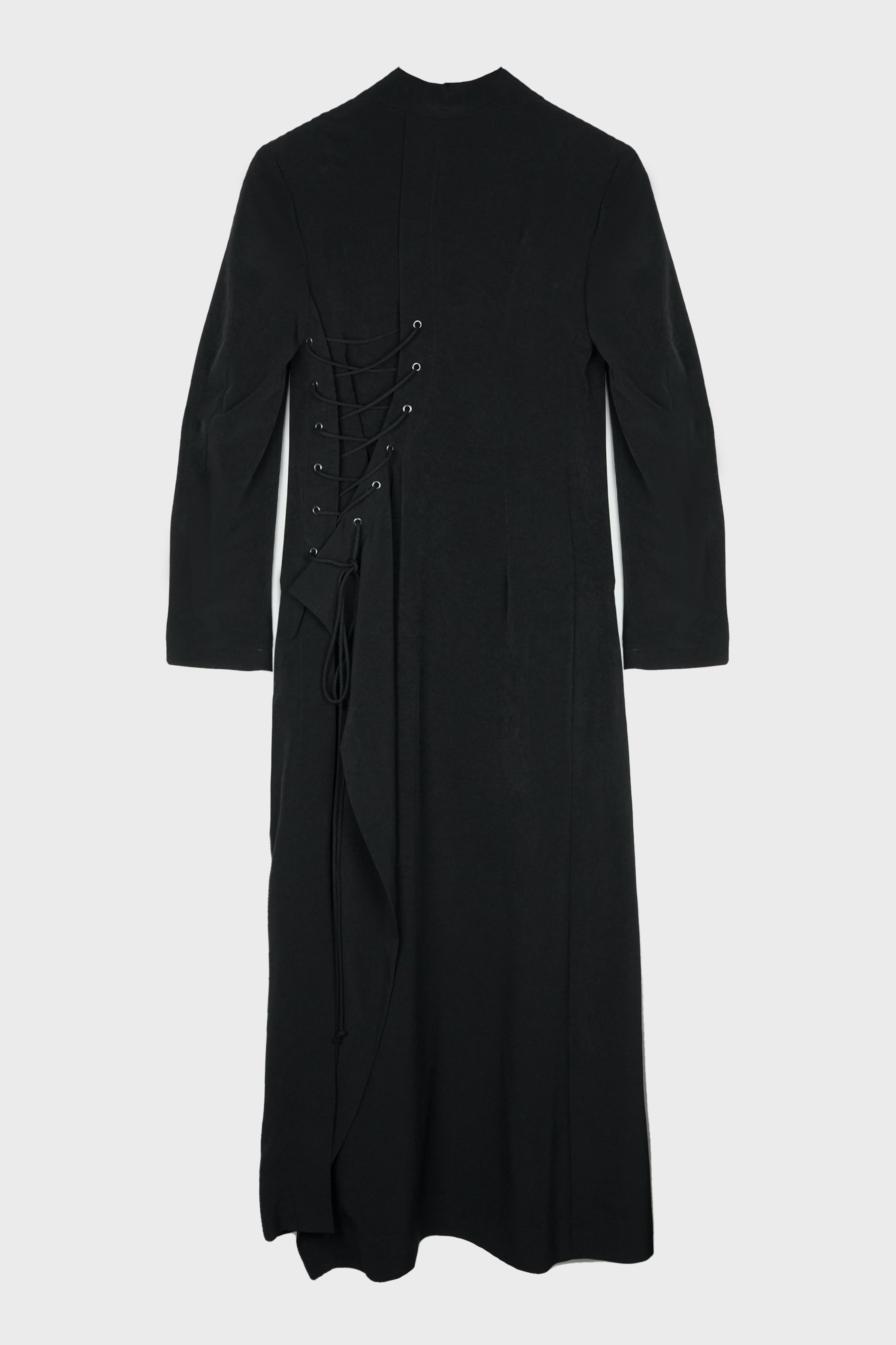 BACK LACE UP LONG COAT