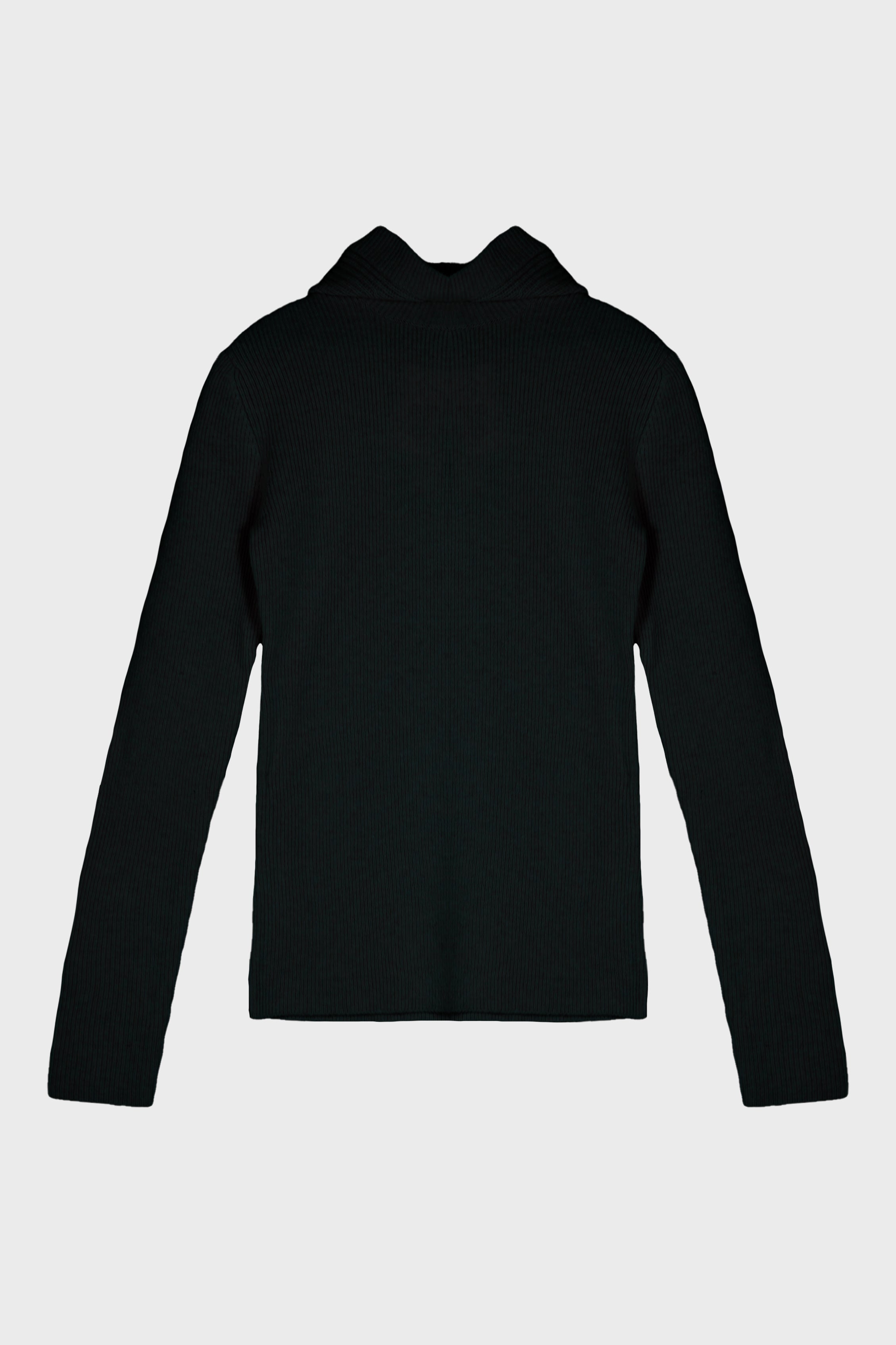 HOODED KNIT BLACK