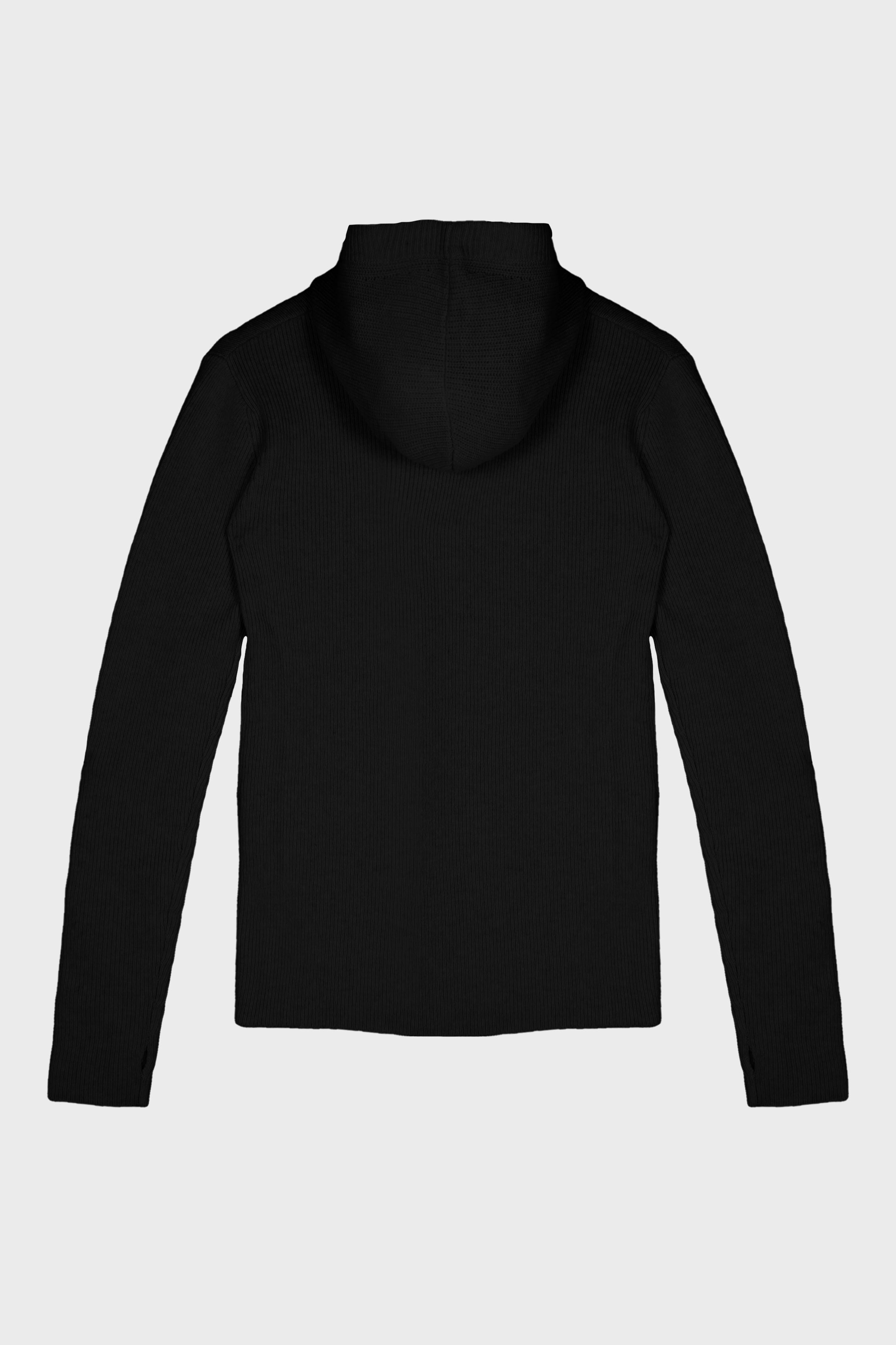 HOODED KNIT BLACK