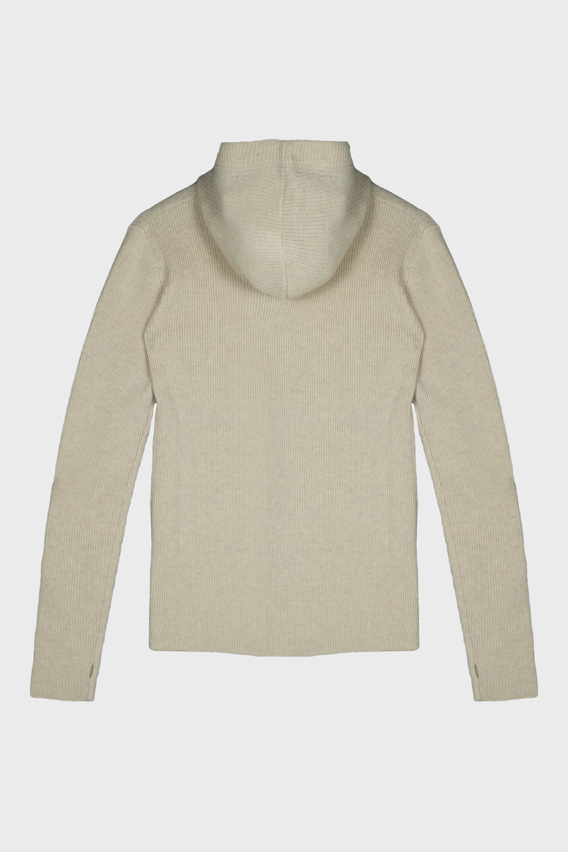 HOODED KNIT BEIGE