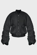 BLACK WASHED NYLON BOMBER