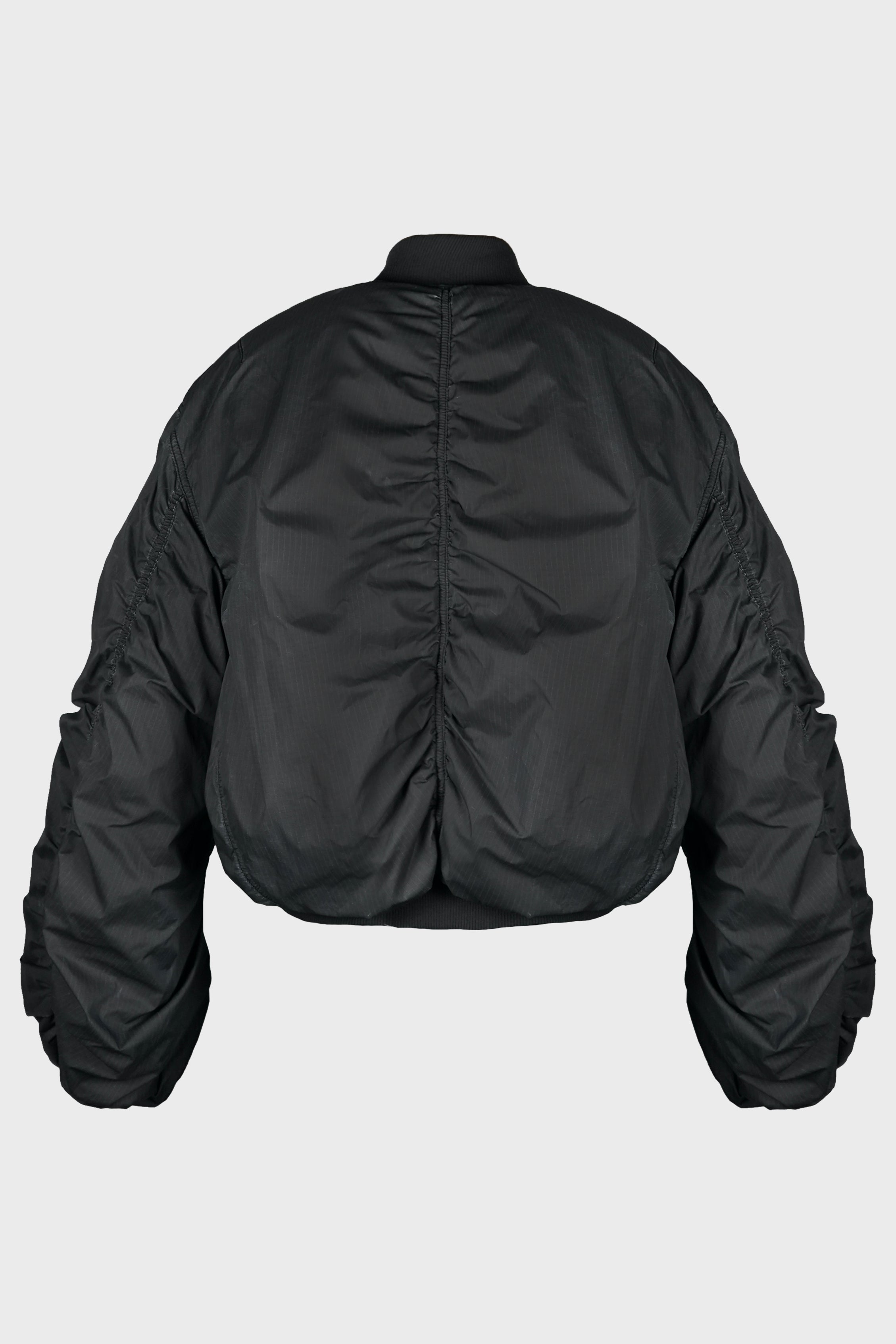 BLACK WASHED NYLON BOMBER