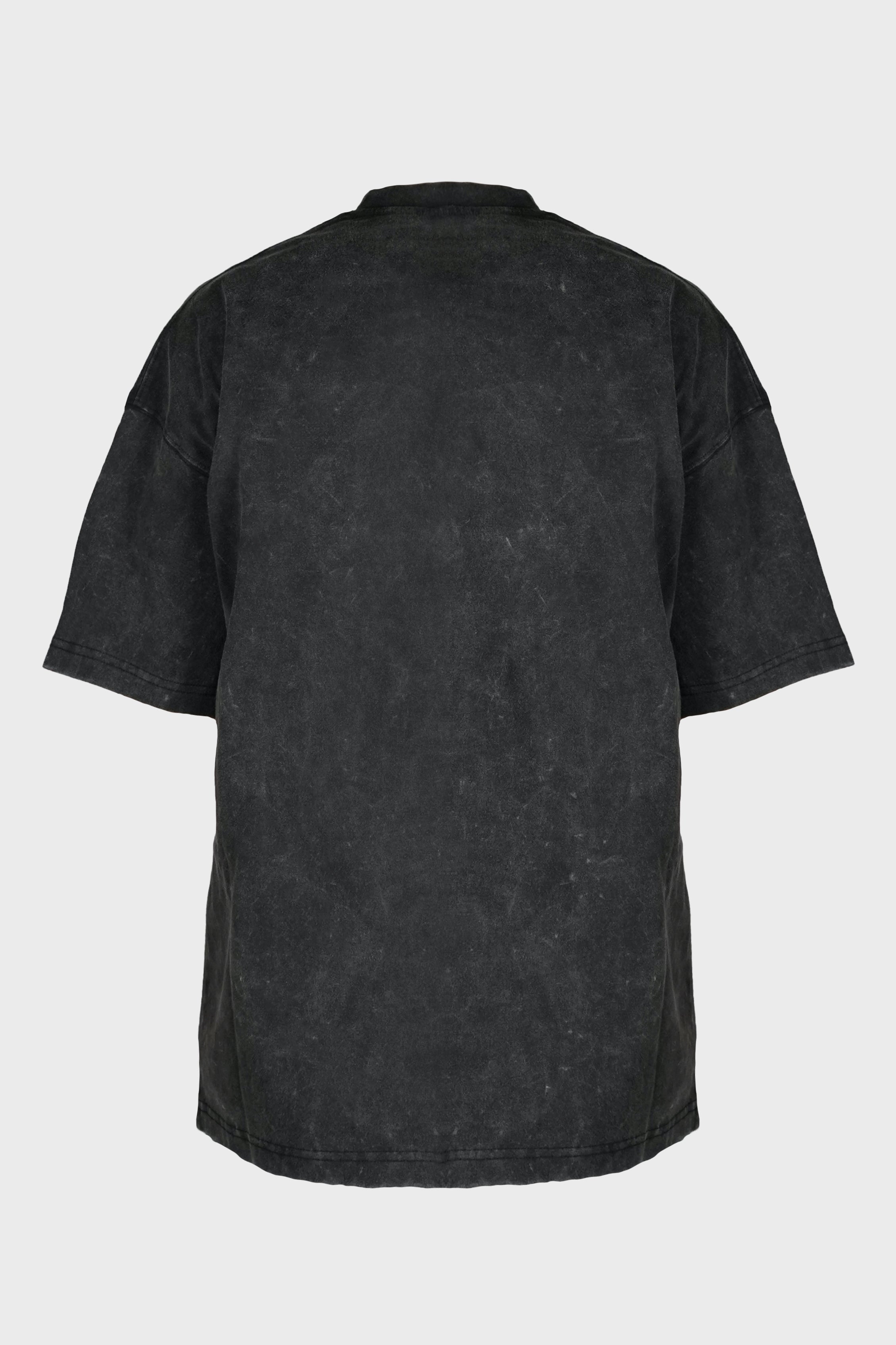 CHARCOAL MENS DYED OVERSIZED BASIC T-SHIRT
