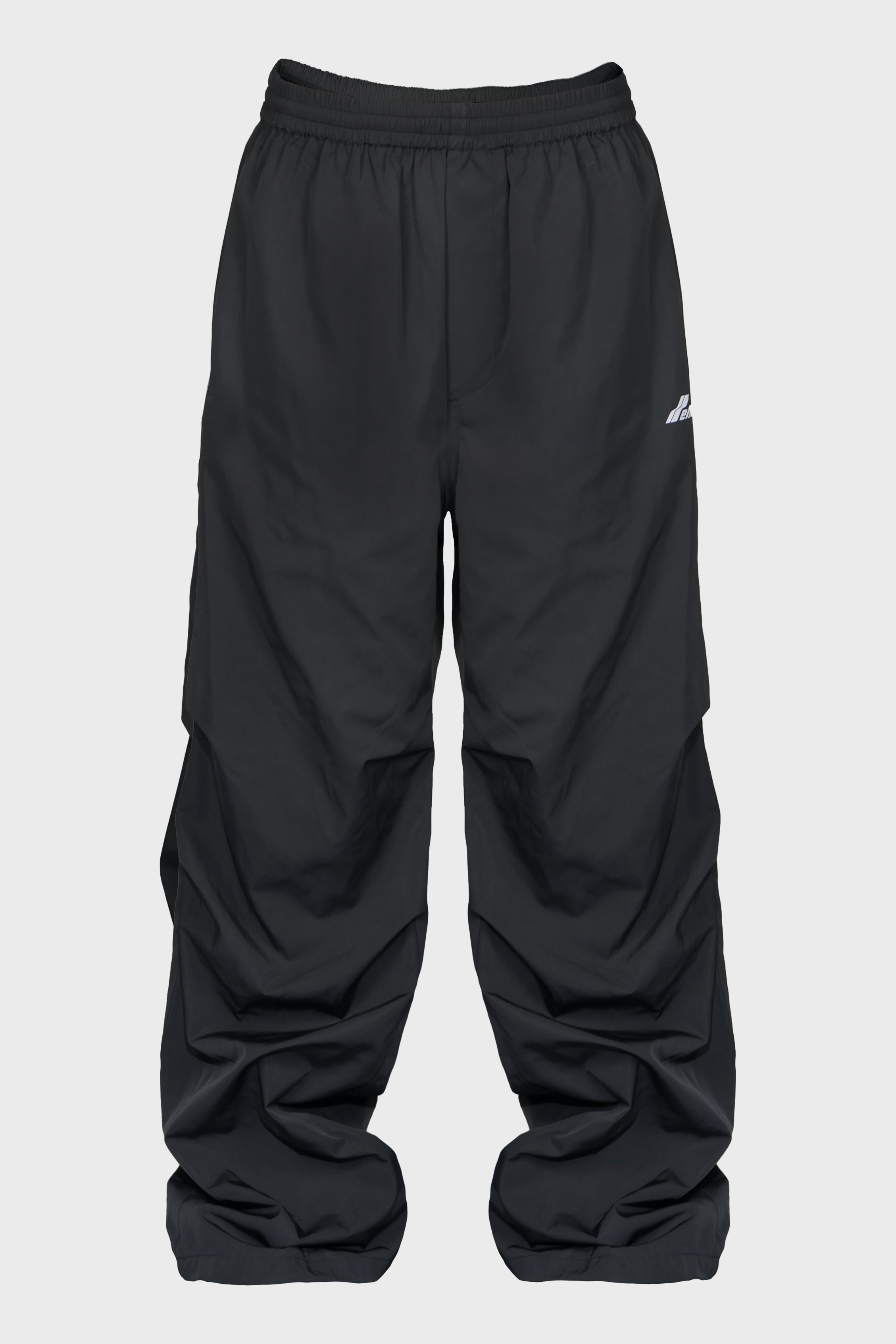 CHARCOAL LOGO BANDING TROUSERS WITH TUCK-DETAIL
