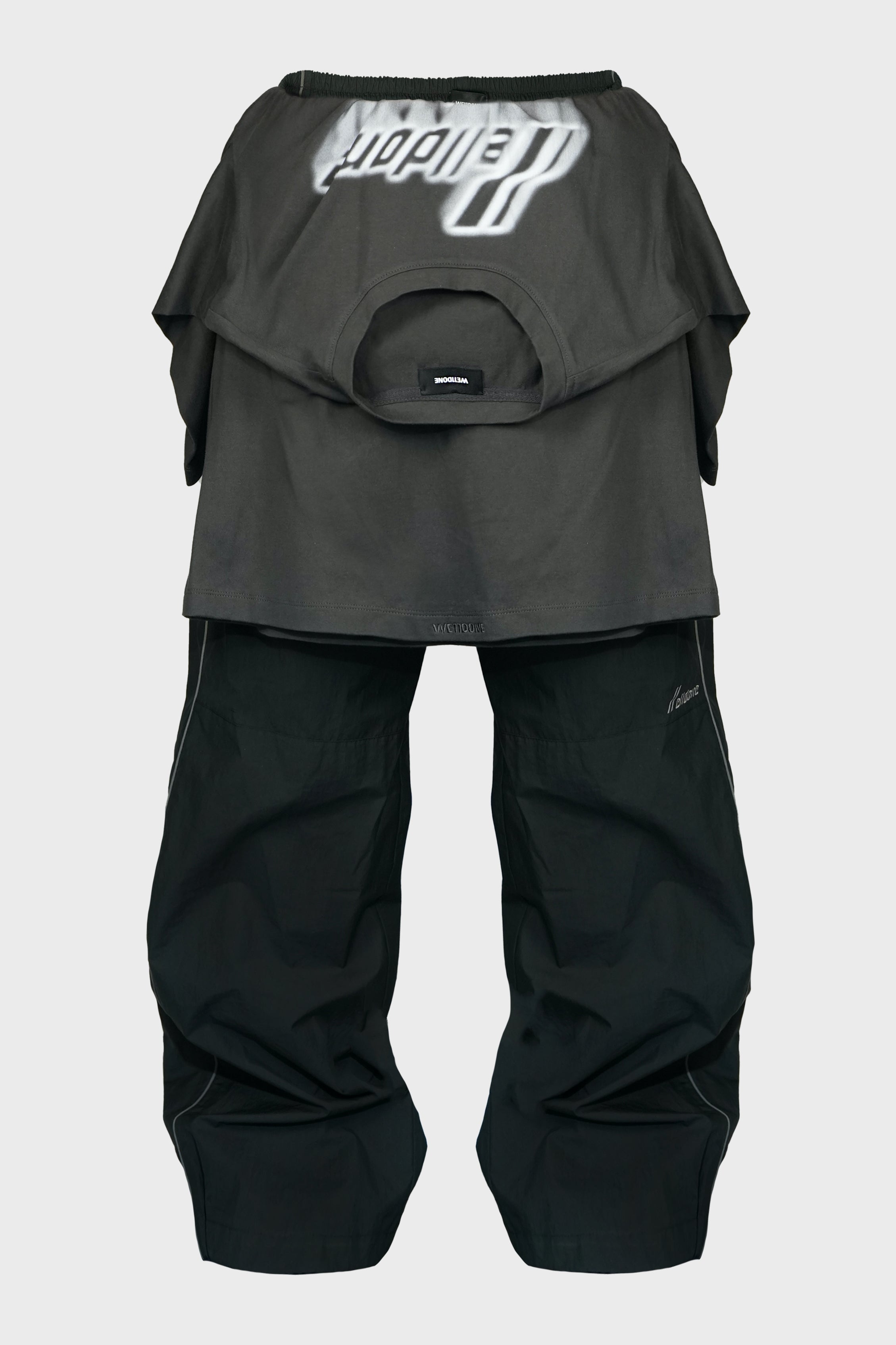 BLACK T-SHIRT LAYERED TRACK TROUSERS