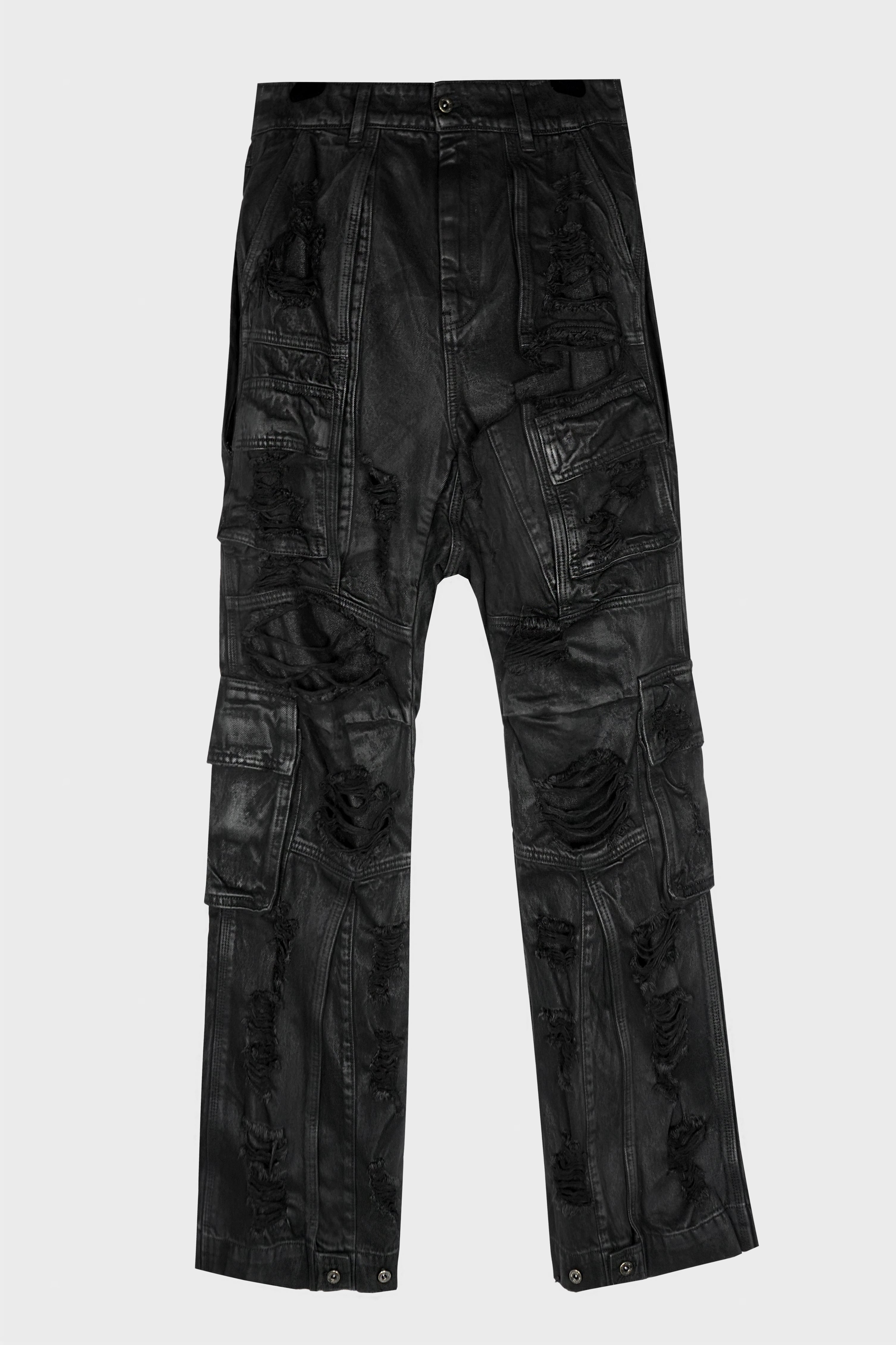 BLACK MENS DOUBLE- LAYER TROUSERS