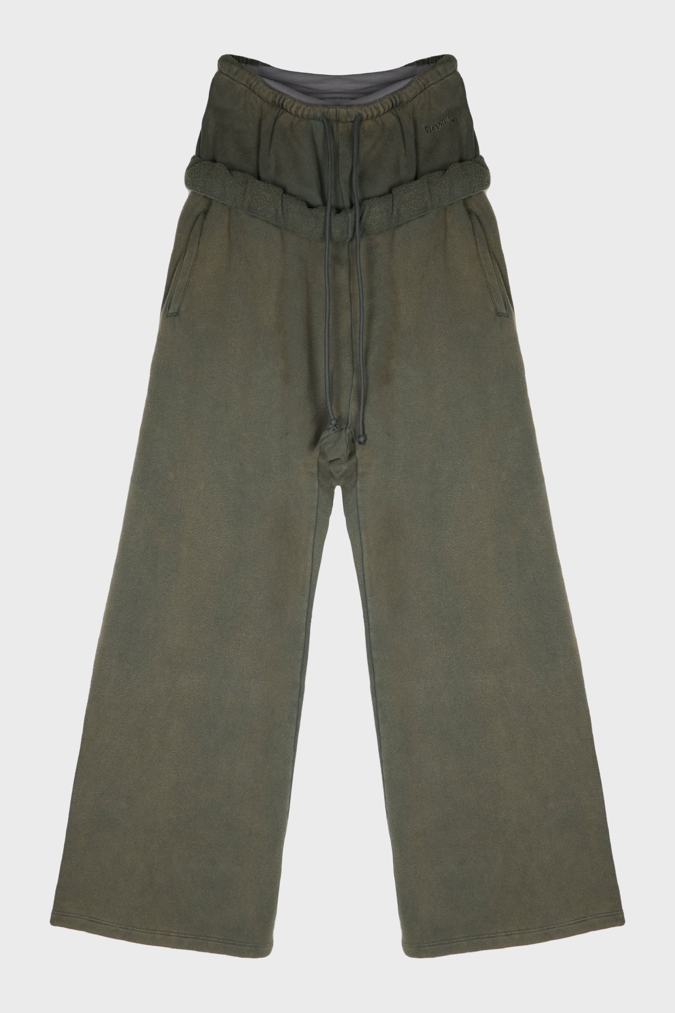 CHARCOAL WOMENS LAYERED ROLLED-UP LOUNGE TROUSER