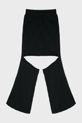 BLACK WOMENS JERSEY SKIRT JOGGER