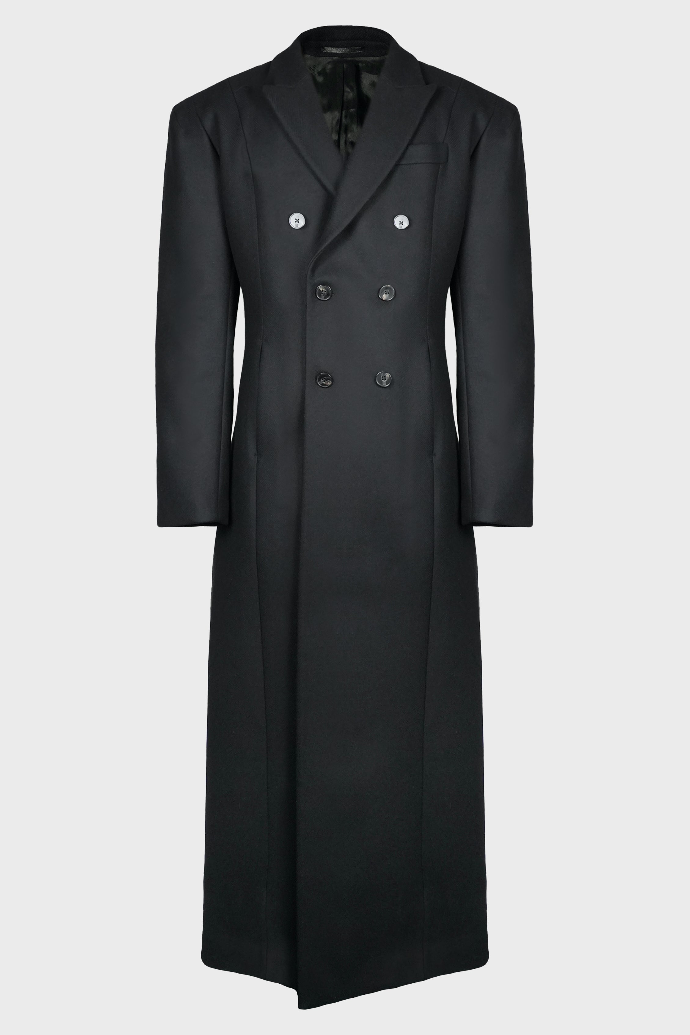 DOUBLE BREASTED COAT WITH 6 BUTTONS BLACK