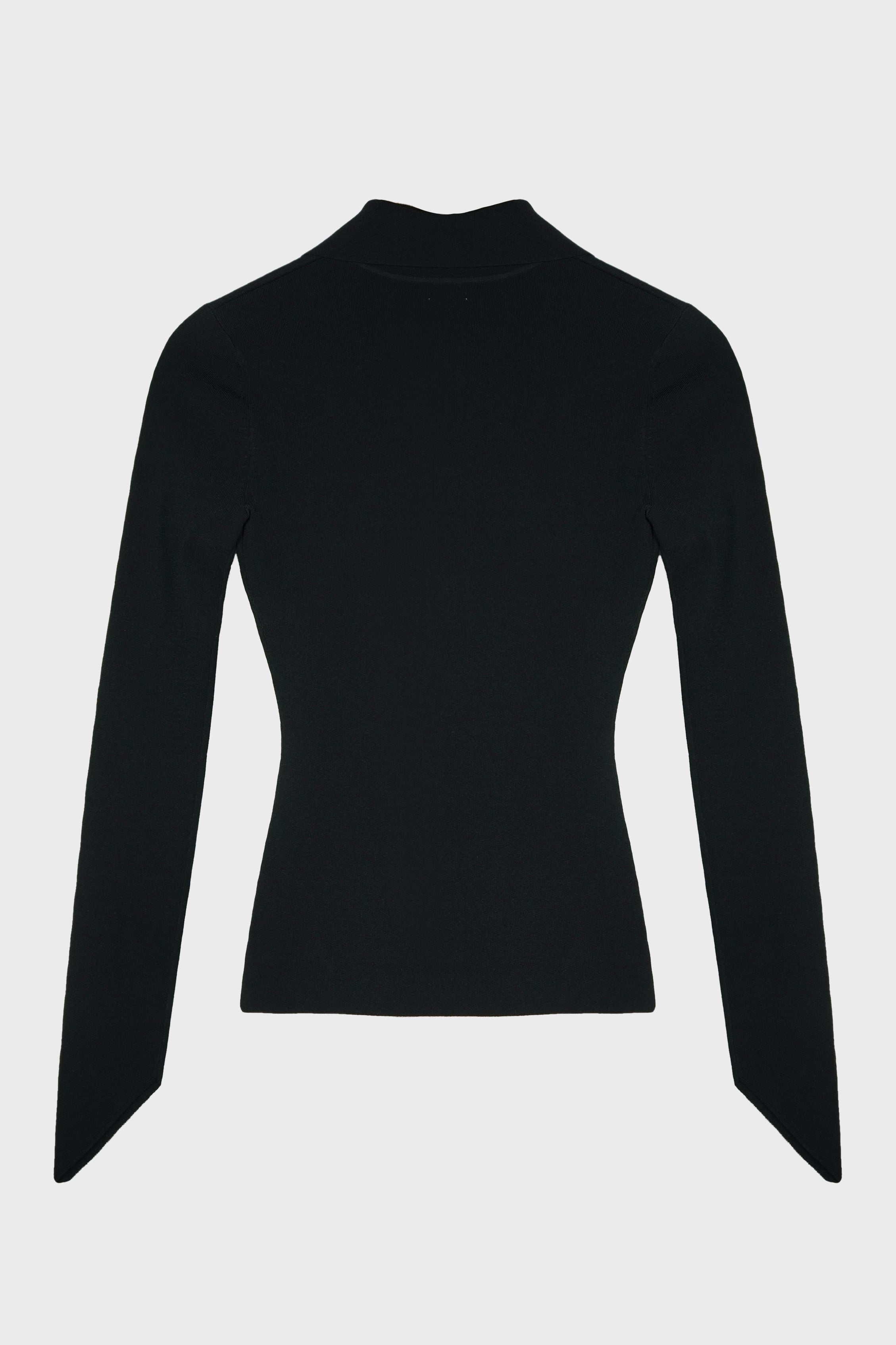 ANGULAR RIBBED-KNIT STITCHES TOP