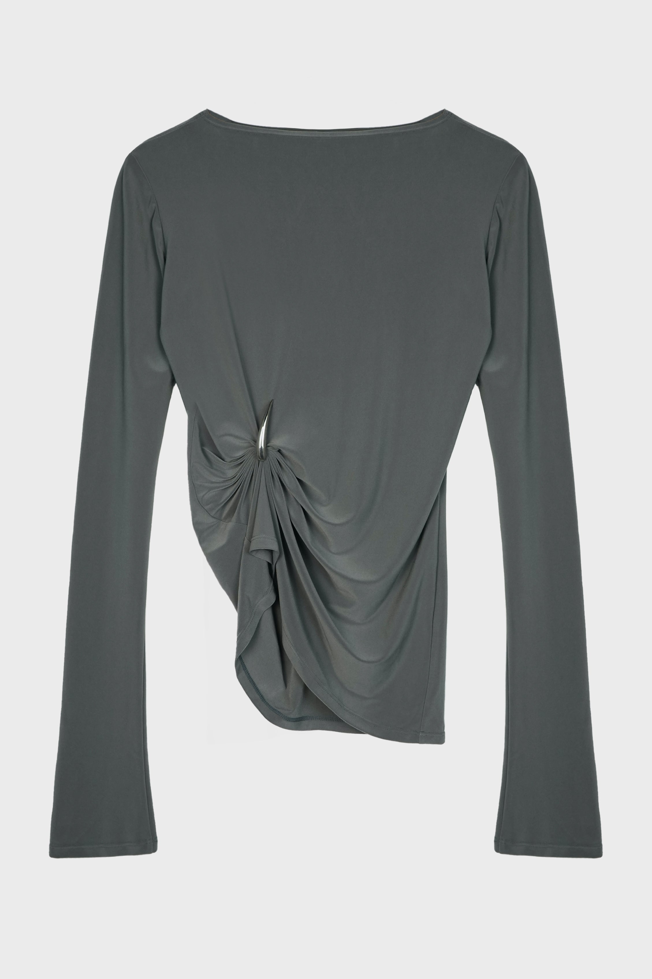 CLAW DRAPED LONG SLEEVE TOP