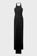 HIGH SLITS HALTER DRESS