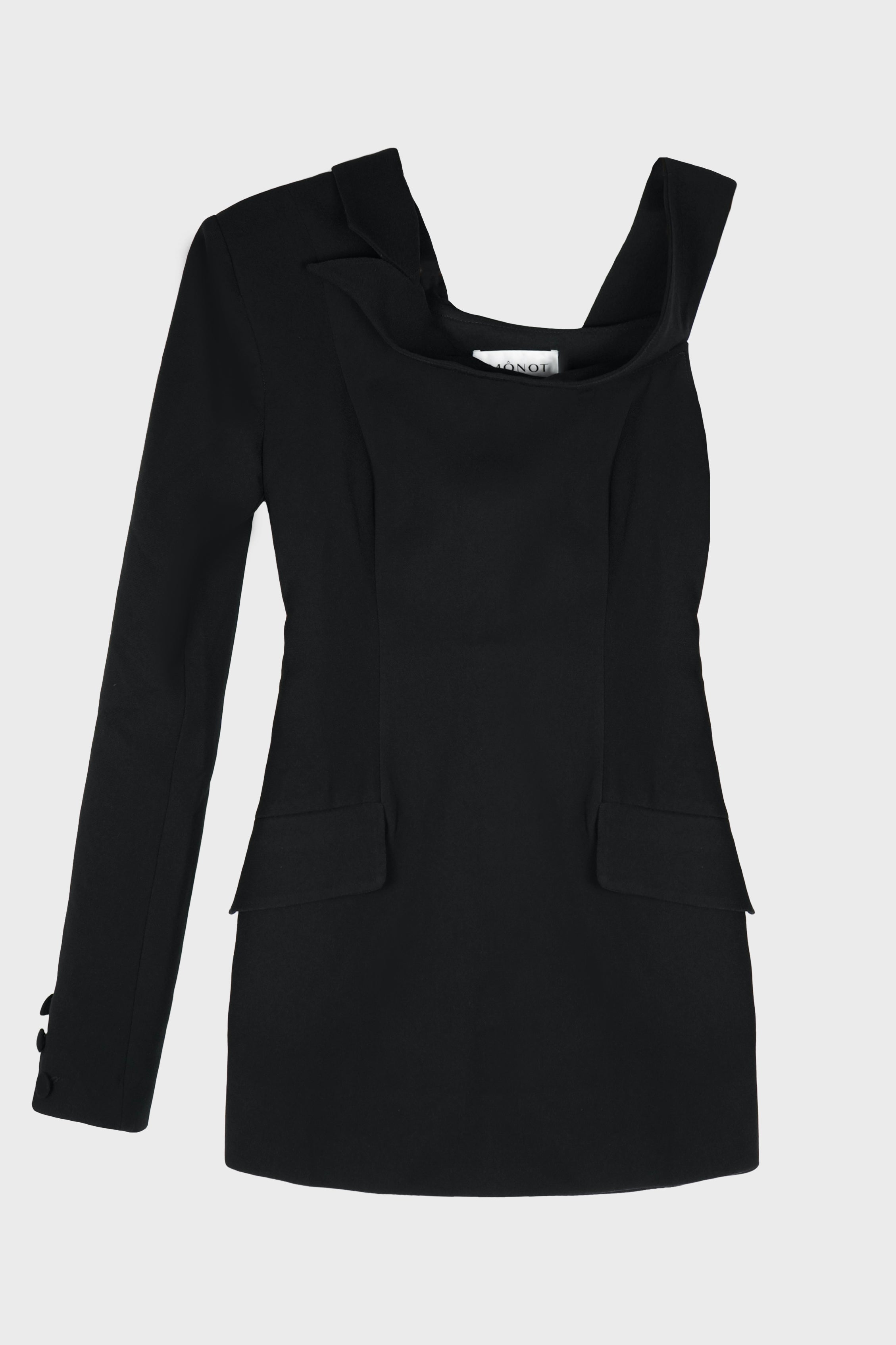 monot mini dress Mnot, Crpe minidress, Women, Black, US 10, Dresses, Materialmix