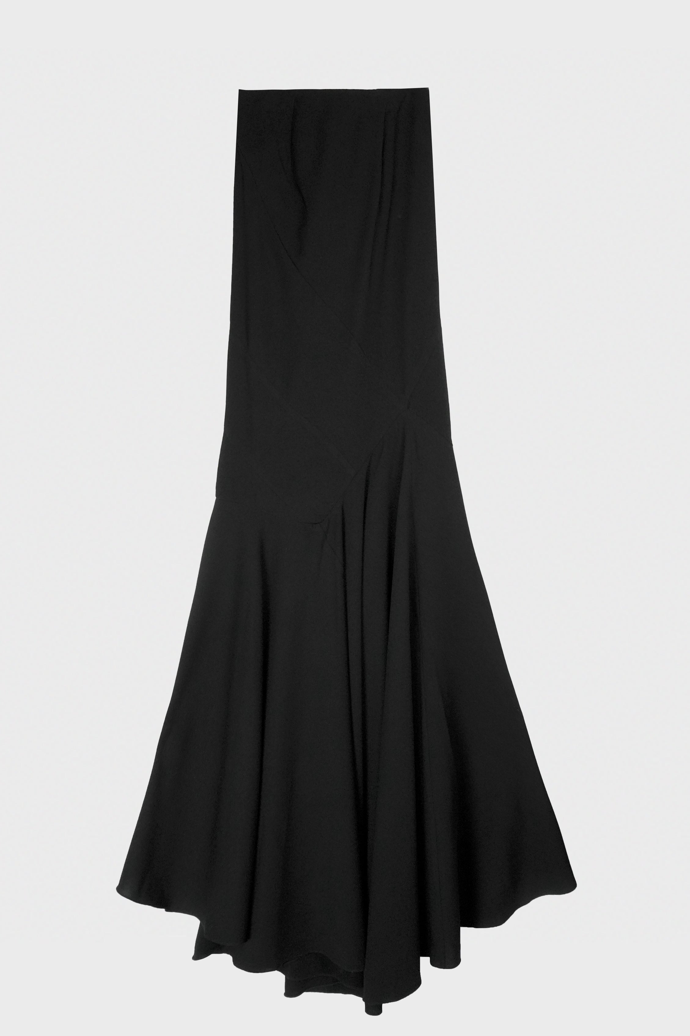 BLACK DRAPED LONG SKIRT