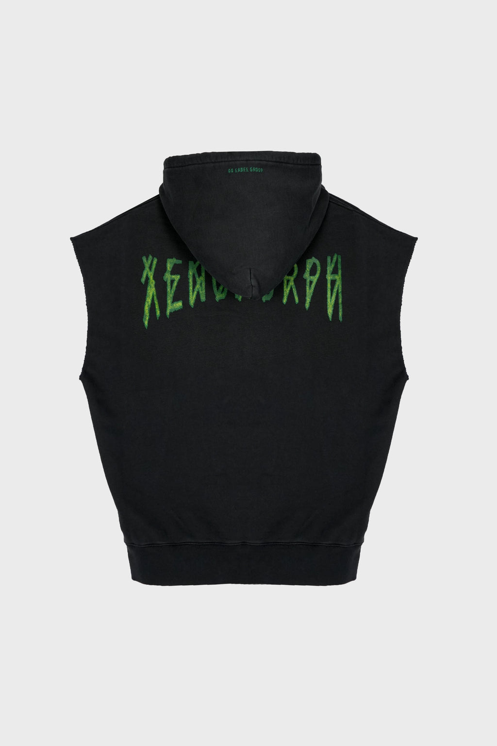 SLEEVELESS HOODIE FADED BLACK + XENOMORPH EMERALD