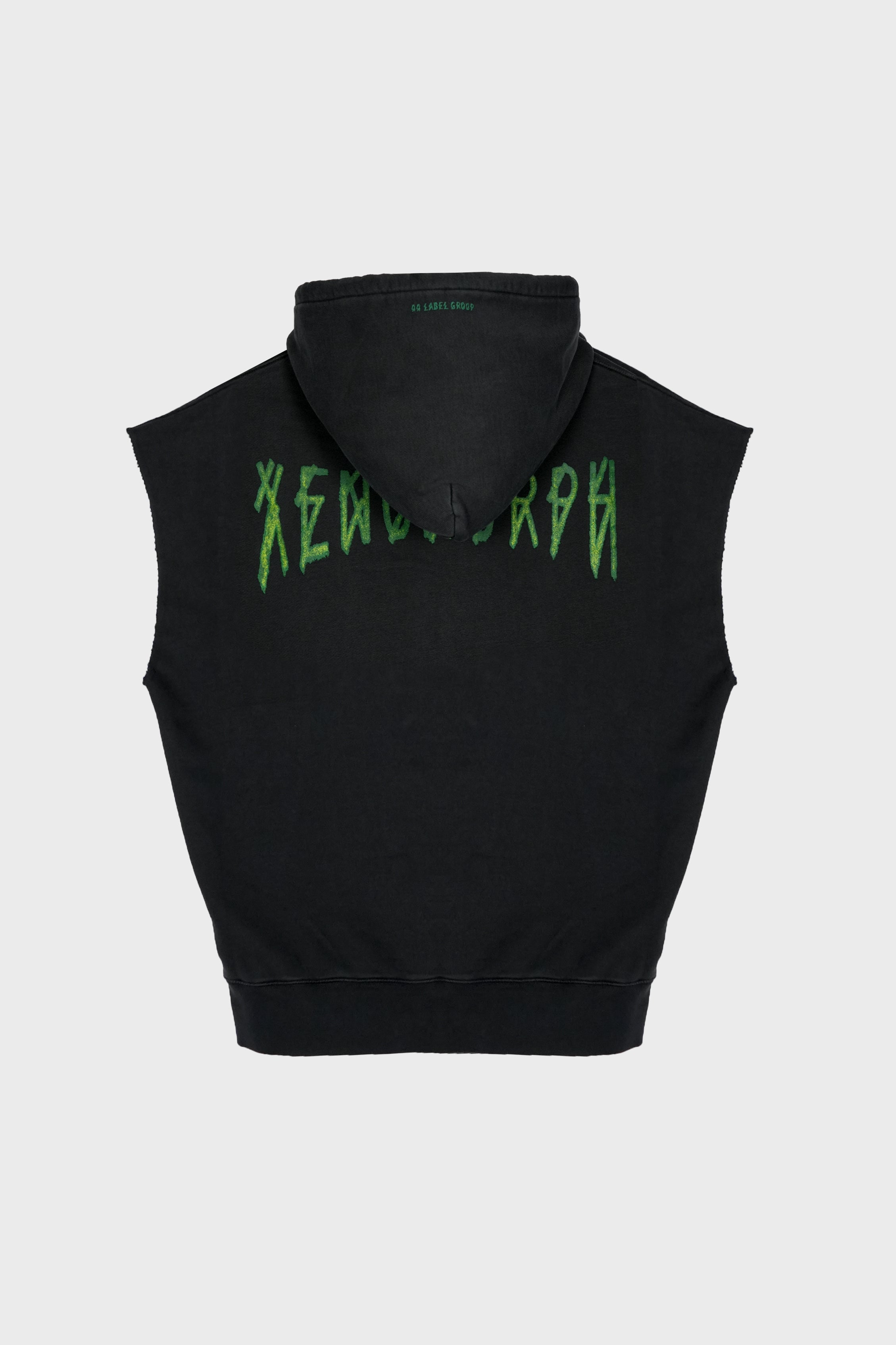 SLEEVELESS HOODIE FADED BLACK + XENOMORPH EMERALD