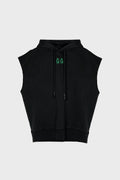 SLEEVELESS HOODIE FADED BLACK + XENOMORPH EMERALD