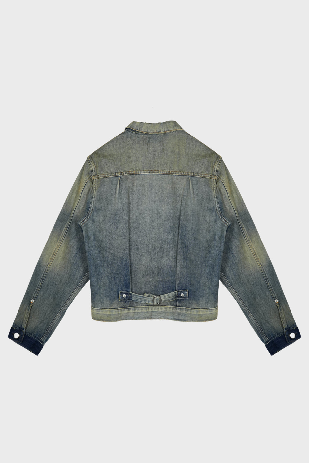 APPLIQUED DISTRESSED PANELLED DENIM JACKET
