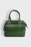 LOGO EMBOSSED LEATHER MESSENGER BAG GREEN