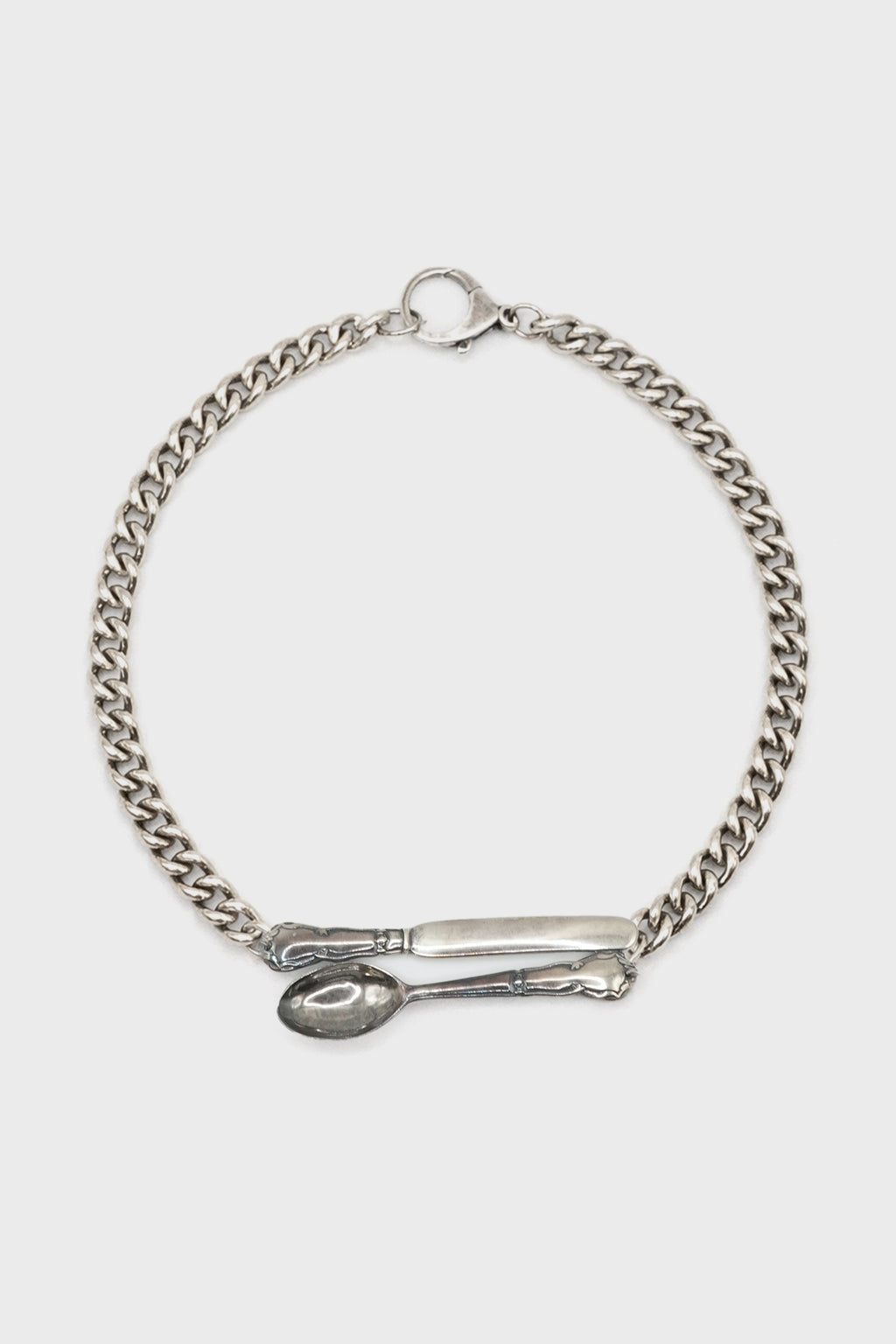 SPOON AND KNIFE SILVER NECKLACE