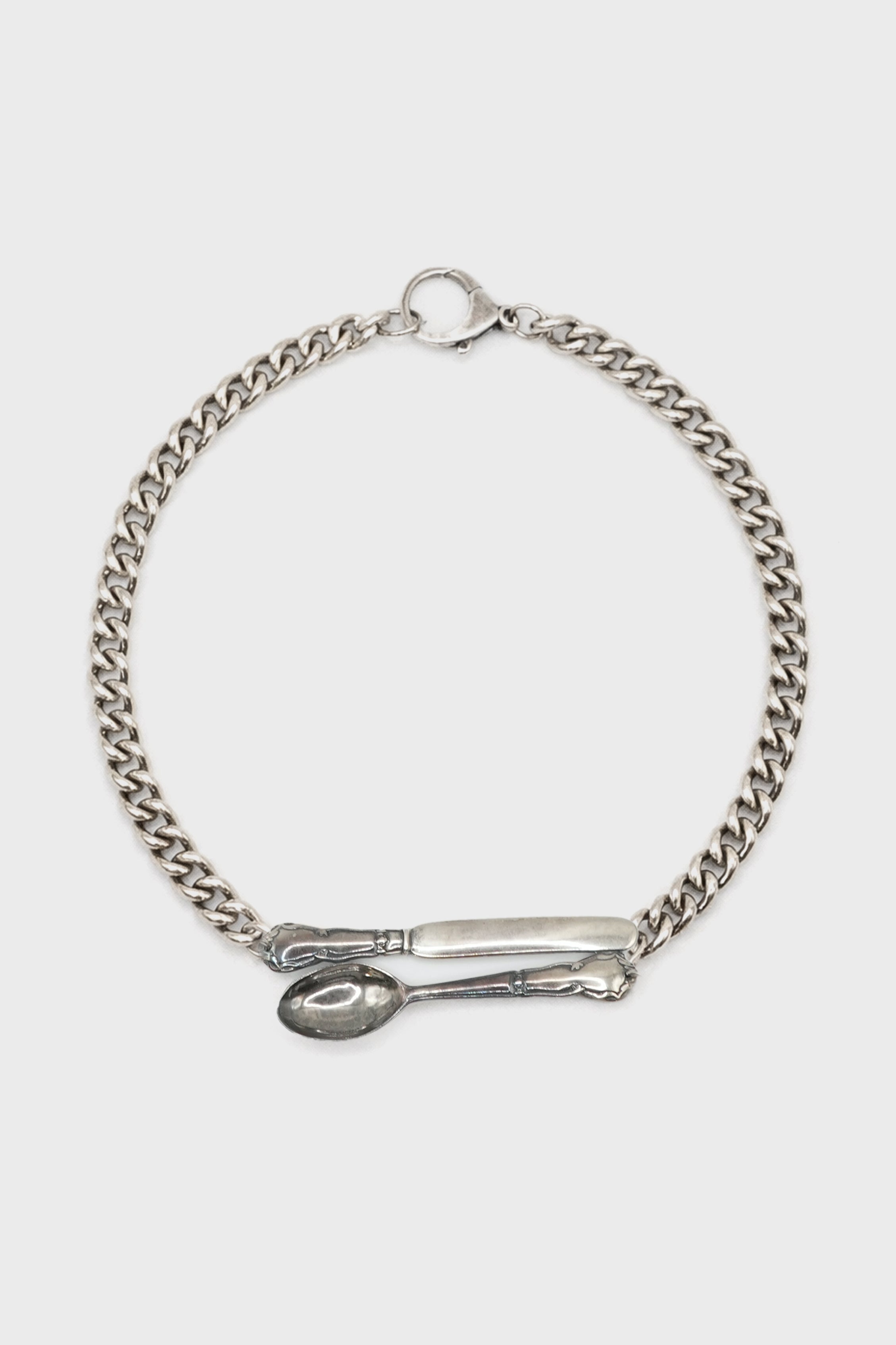 SPOON AND KNIFE SILVER NECKLACE
