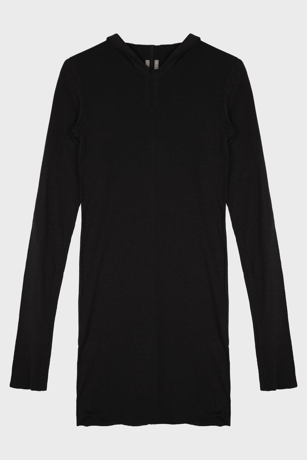 HOODED RIB LS T BLACK