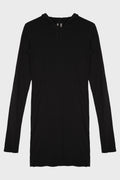HOODED RIB LS T BLACK