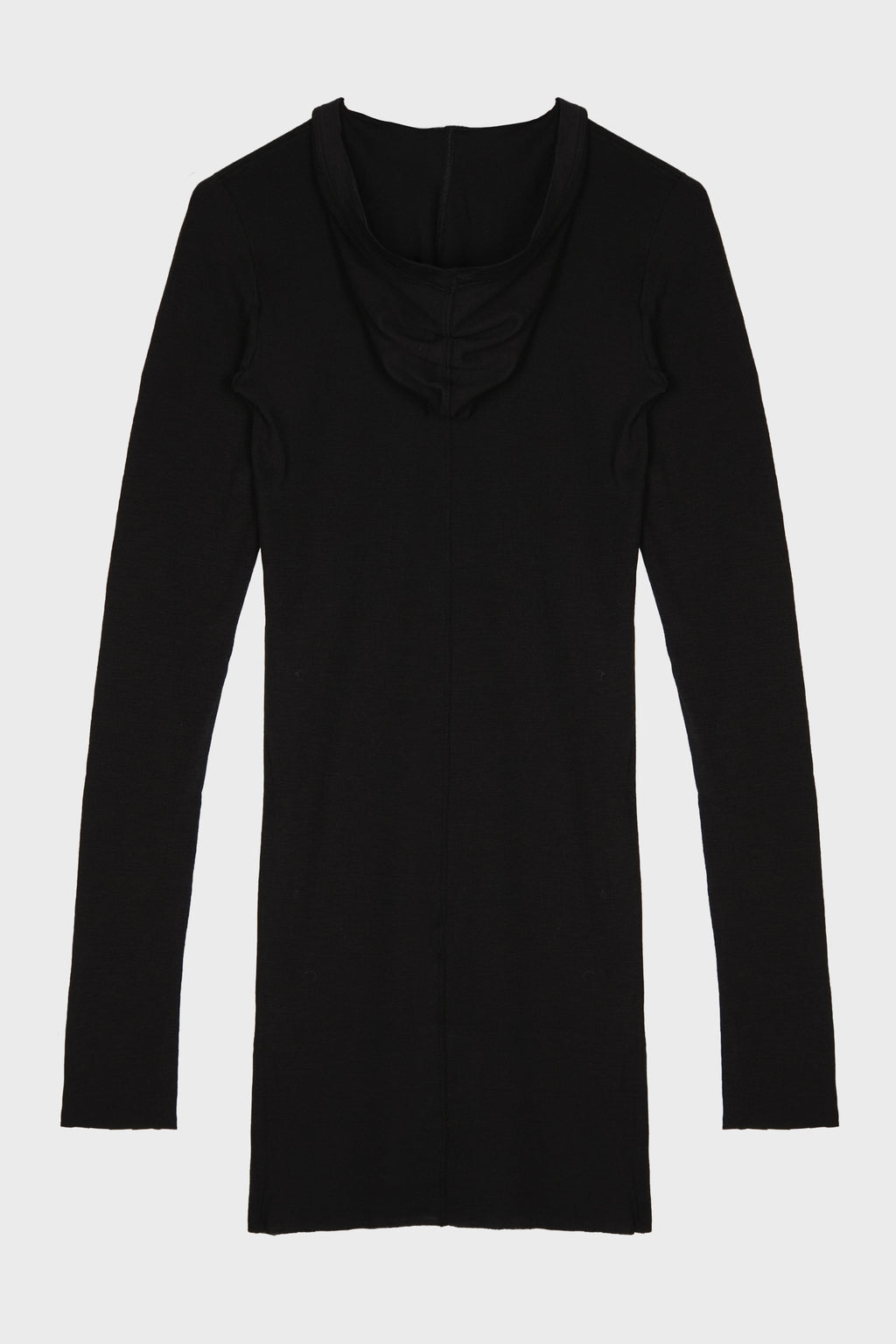 HOODED RIB LS T BLACK