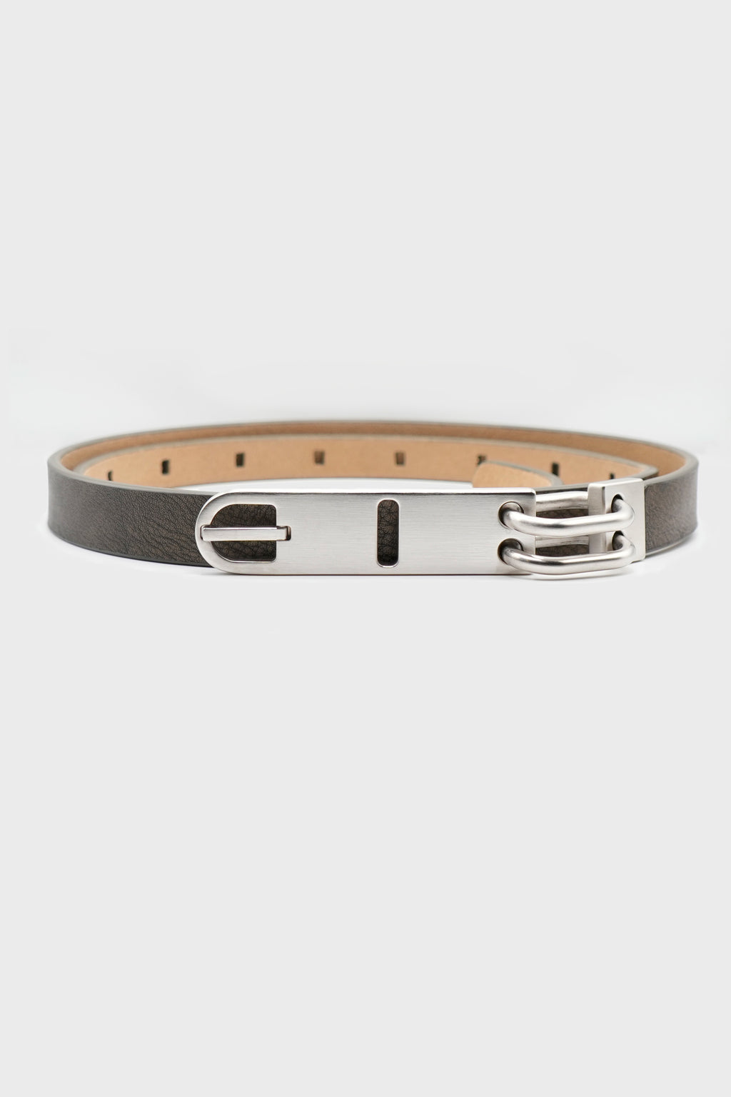 TONGUE BELT WASHED BLACK