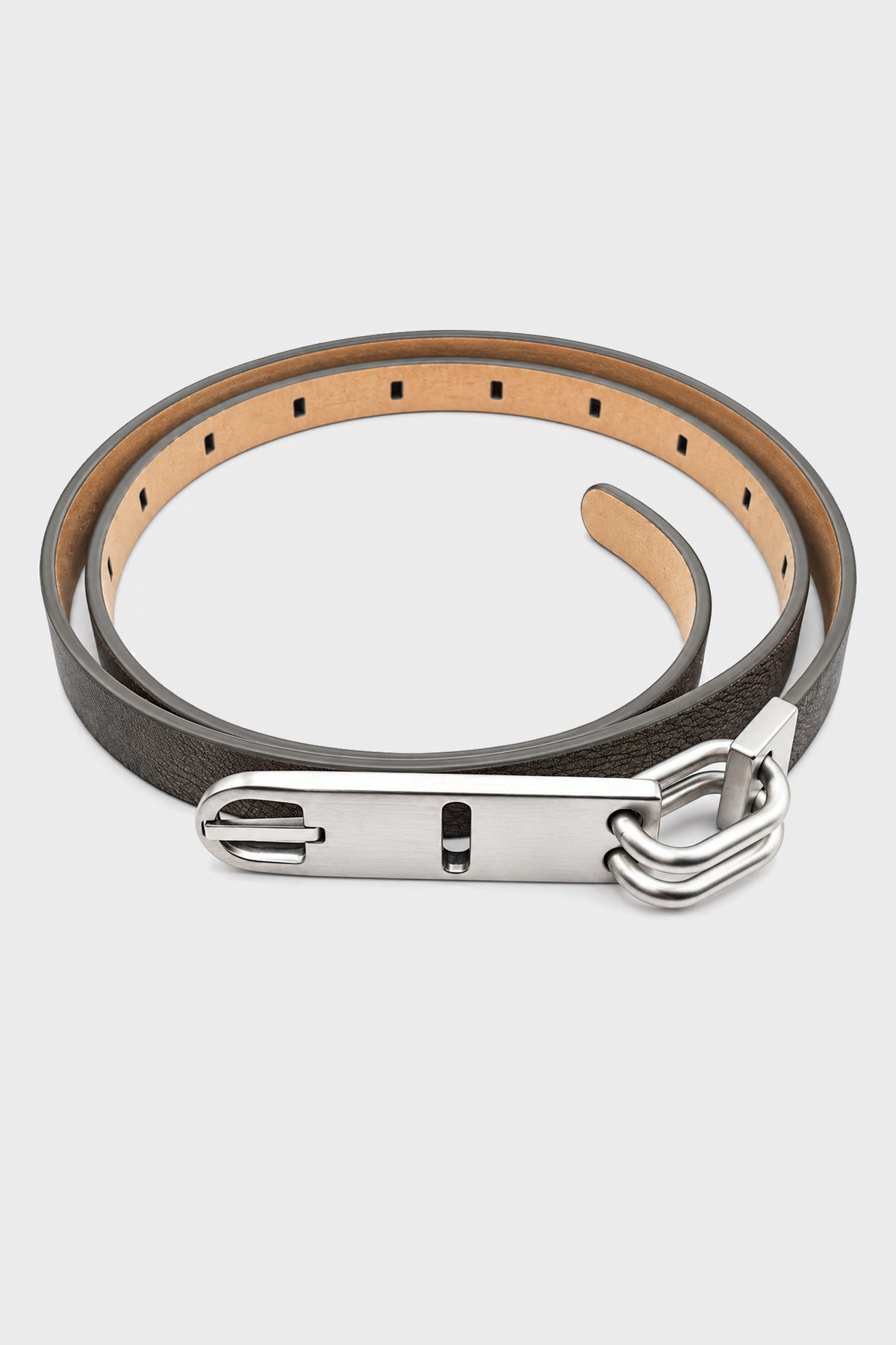 TONGUE BELT WASHED BLACK