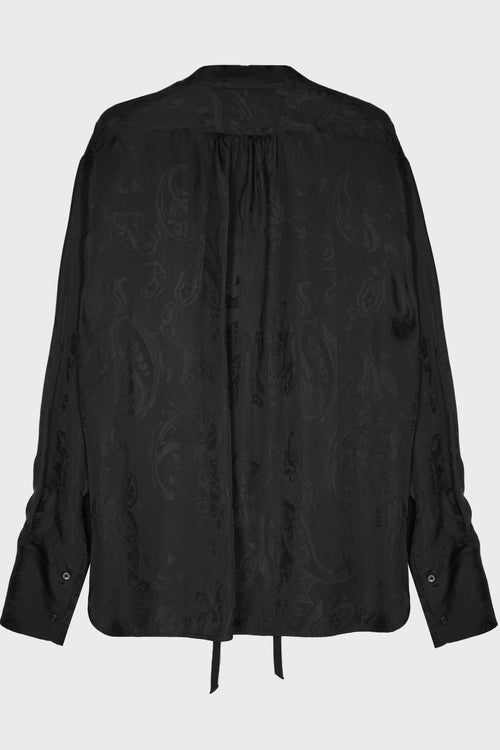 BERTIL SERAFINO SHIRT BLACK SATIN JACQUARD